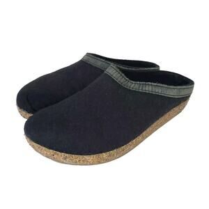 Haflinger Slippers Mule Clogs Casual Blue Wool Slip On Shoes Womens EU 39 US 8